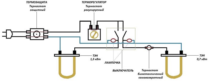 Электросхема водонагревателя Термекс с механическим управлением
